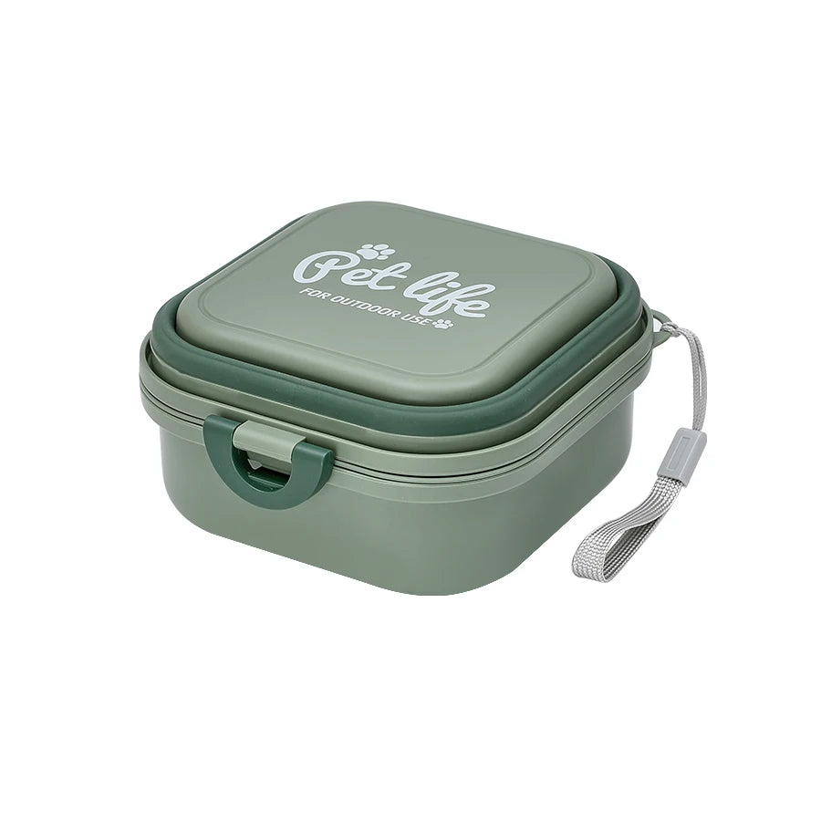 Portable Double-decker Pet Travel Bowl