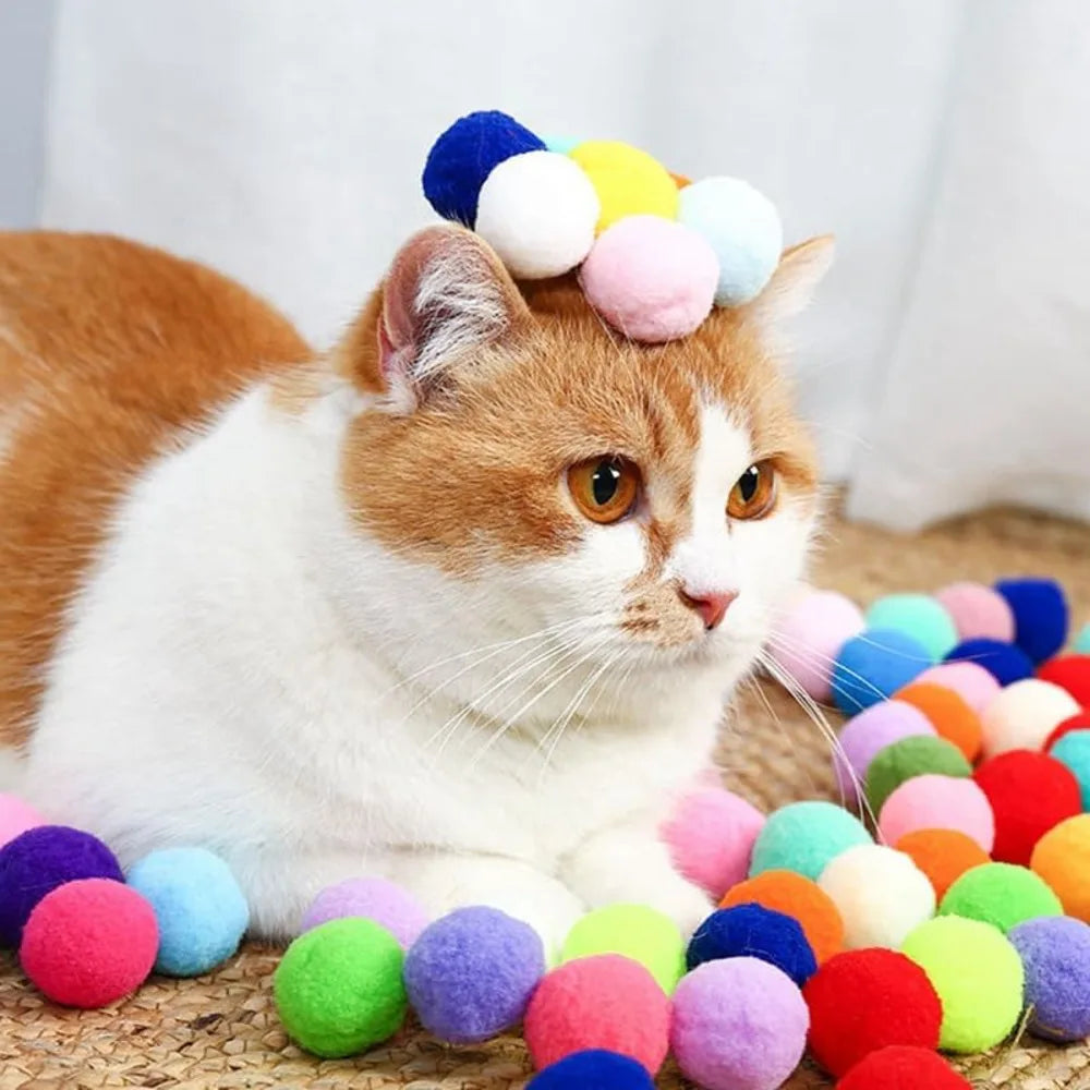 Mini Pompoms Plush Ball Cat Toy