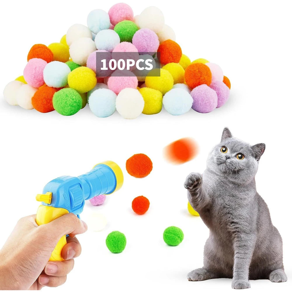 Mini Pompoms Plush Ball Cat Toy